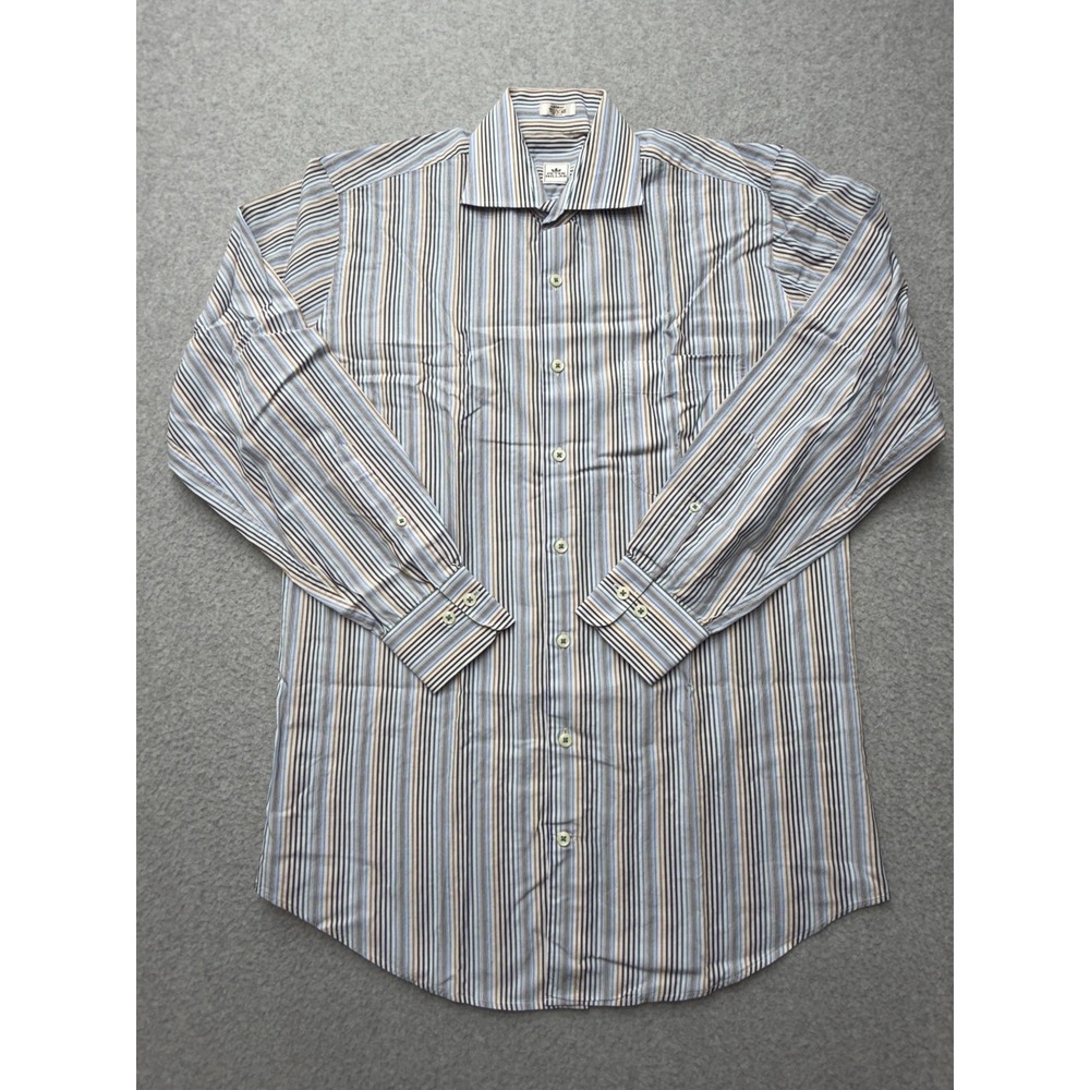Peter Millar Shirt Mens Medium Multicolor Stripe Long Sleeve Button Cotton